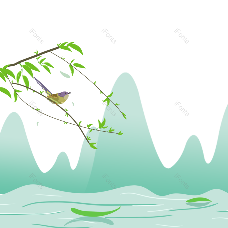 叶子图片,装饰元素,春节PNG,插画免抠素材